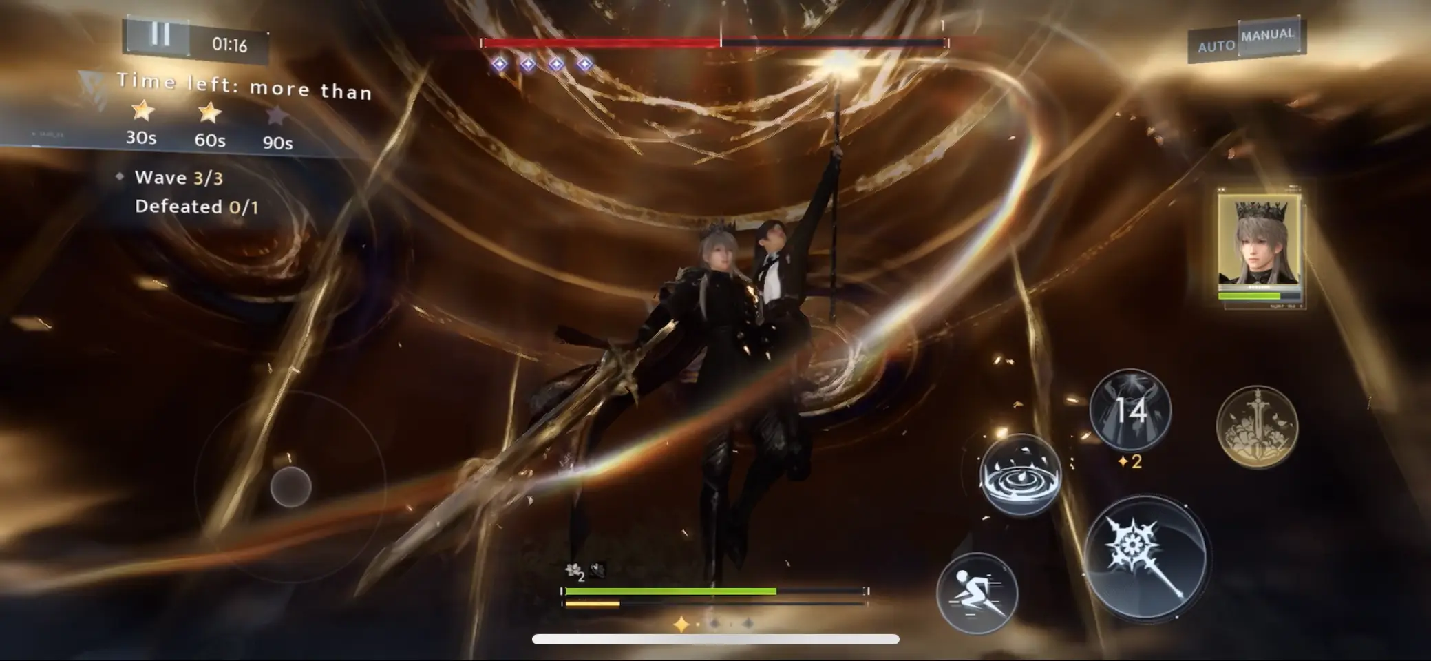 Xavier's combination pre-attack battle animation